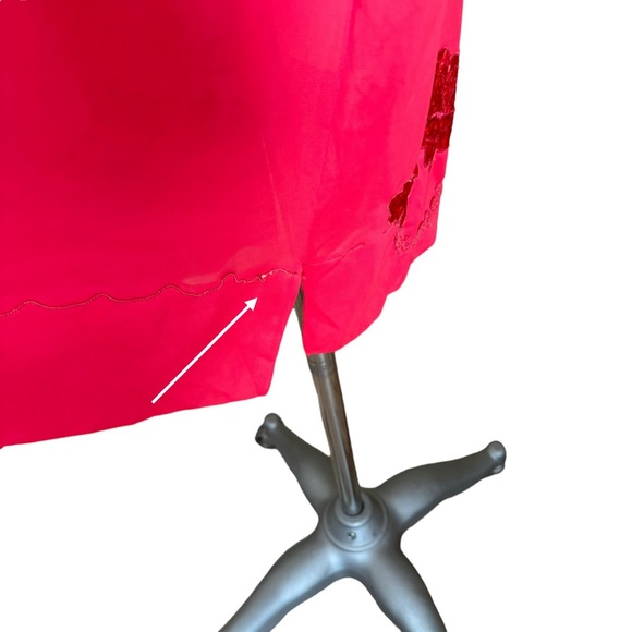 Vintage 50s 60s Nan Flower Red Nylon Slip Nightgown Boudoir Rockabilly Grunge 38 - Picture 12 of 13